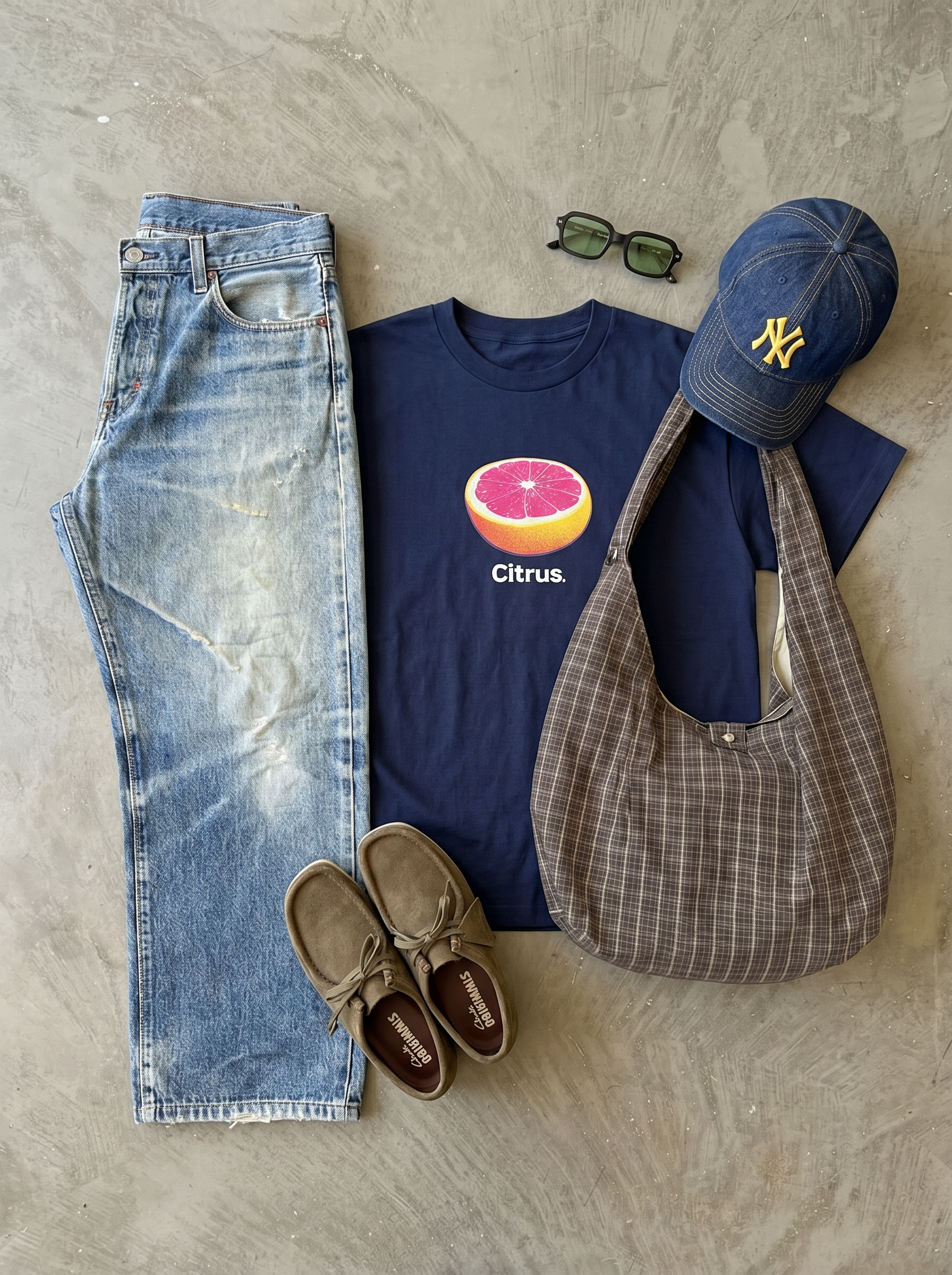 citrus navy tee
