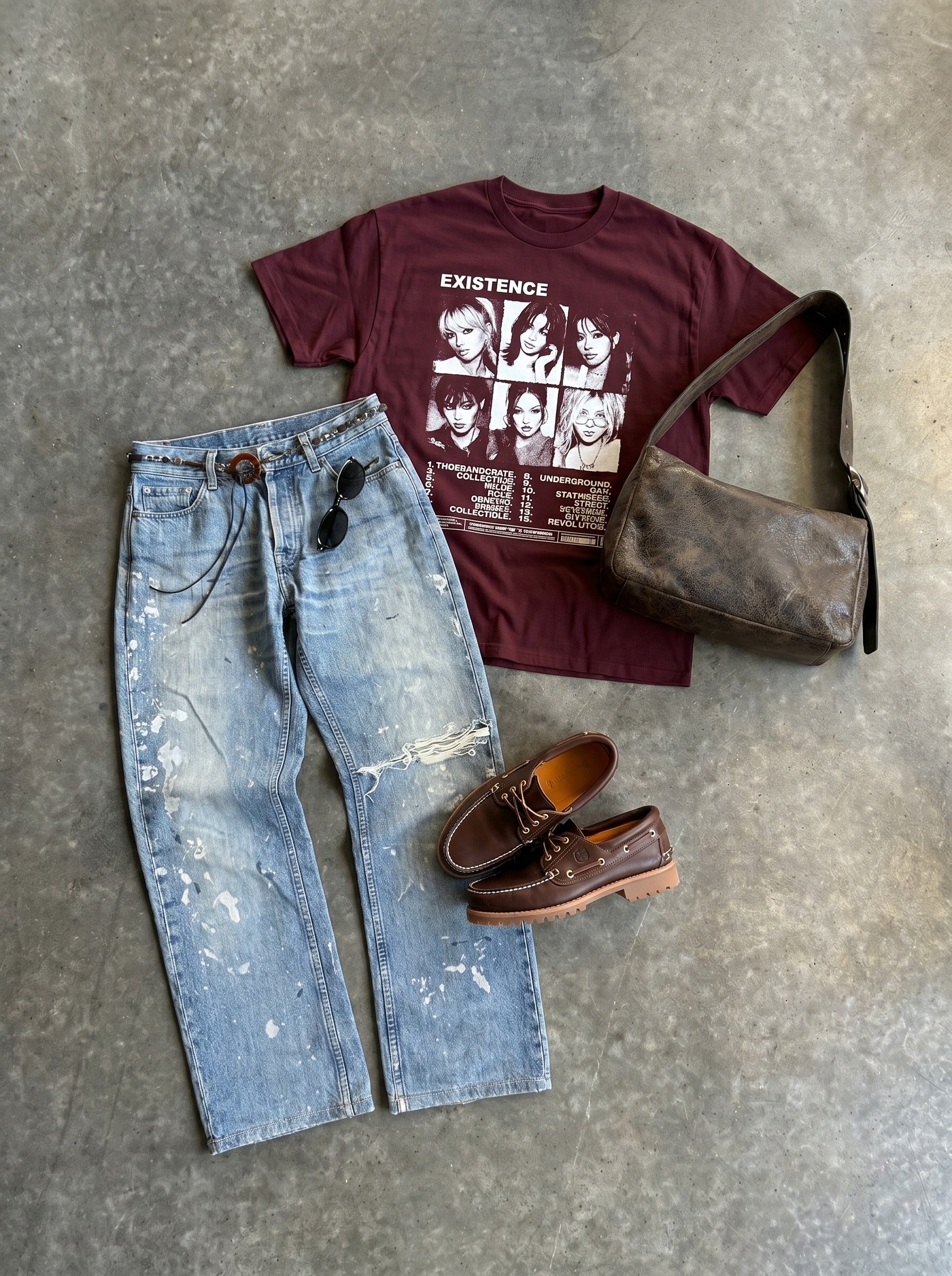 existence maroon tee